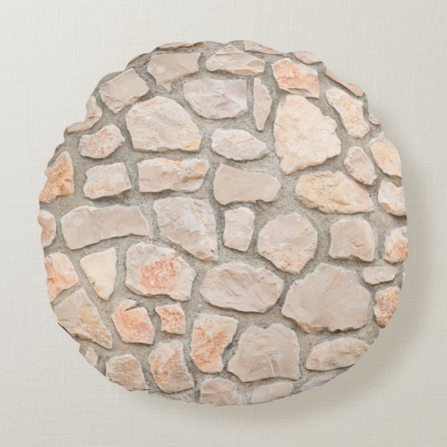 Gray stone wall background. stone, texture, wall,  rundes kissen (Vorderseite)