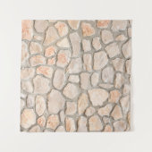 Gray stone wall background. stone, texture, wall,  wandteppich (Vorderseite (Horizontal))