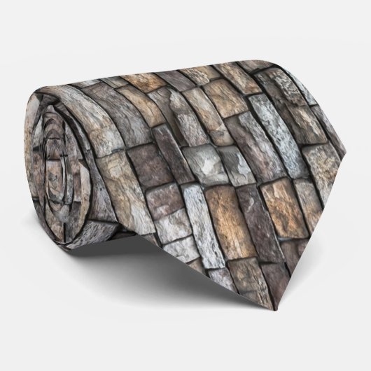 Gray Stone Wall Krawatte (Gerollt)