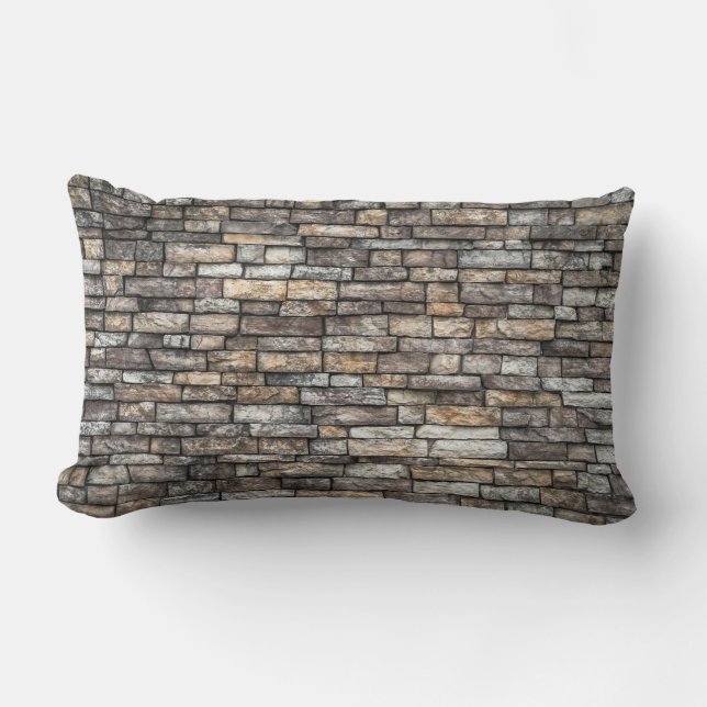Gray Stone Wall Lendenkissen (Vorderseite)