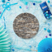 Gray Stone Wall Pappteller (Party)