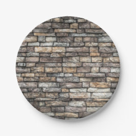 Gray Stone Wall Pappteller