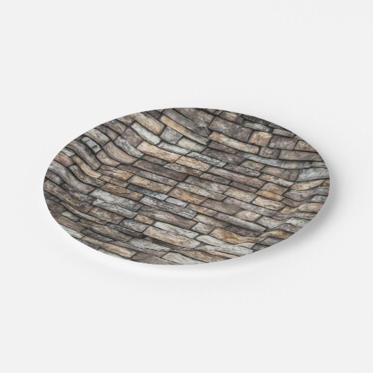 Gray Stone Wall Pappteller (Schrägansicht)