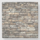 Gray Stone Wall Steinuntersetzer (Vorderseite)