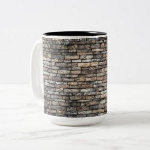 Gray Stone Wall Zweifarbige Tasse