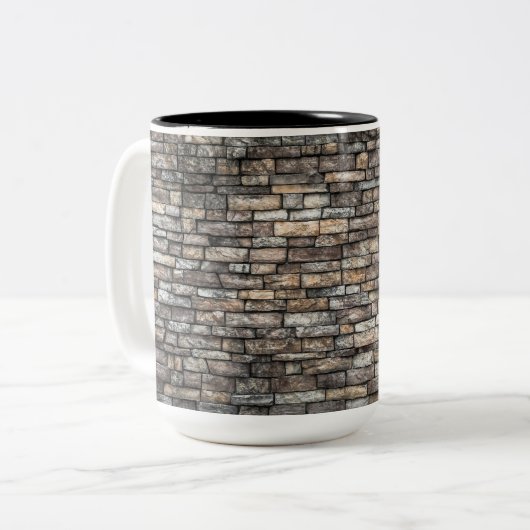 Gray Stone Wall Zweifarbige Tasse (Vorderseite Links)