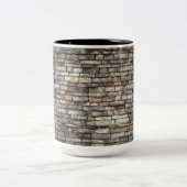 Gray Stone Wall Zweifarbige Tasse (Mittel)