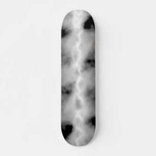 Gray Storm Cloud White Lightning Thunderstorm Look Skateboard