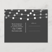 Gray String Lights Modernes Script Save the Date Ankündigungspostkarte (Rückseite)
