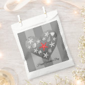 Gray Stripe Coastal Thema Seashell Starfish Herz Geschenktütchen (Ausgeschnitten)