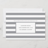 Gray Stripe Light Blue Boy Baby Dusche von Mail Einladung (Rückseite)