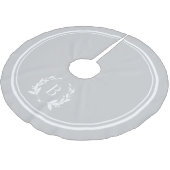 Gray Stripes and Wreath Monogram Tree Skirt Polyester Weihnachtsbaumdecke (Schrägansicht)