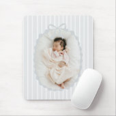 Gray Stripes Bow Frame Custom Photo Mousepad (Mit Mouse)