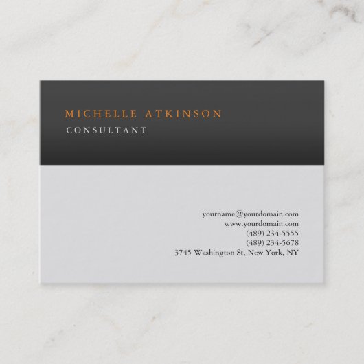 Gray Stripes Klassisches Elegantes Schlichtes Beru Visitenkarte (Vorderseite)