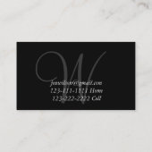 Gray Stylish Monogram Mommy Calling Card Telefonnummerkarte (Rückseite)