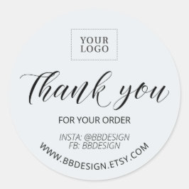 Gray Stylish Small Business Vielen Dank für Ihren  Runder Aufkleber