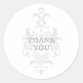 Gray Subtle Damask Danke Stickers