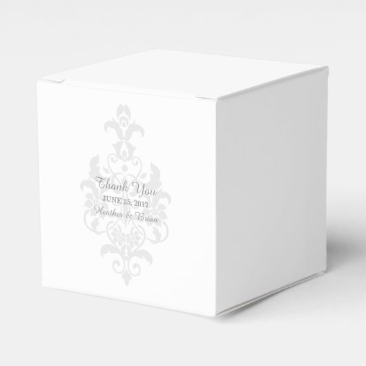 Gray Subtle Damask Fevor Boxes Geschenkschachtel (Vorderseite)