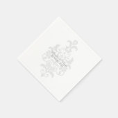 Gray Subtle Damask Paper Napkins Serviette (Ecke)
