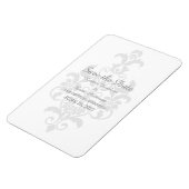 Gray Subtle Damask Save the Date Flexi Magnet (Linke Seite)