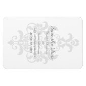 Gray Subtle Damask Save the Date Flexi Magnet (Horizontal)
