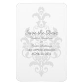 Gray Subtle Damask Save the Date Flexi Magnet (Vertikal)