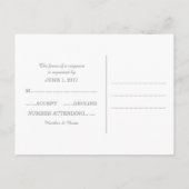 Gray Subtle Damask Wedding UAWG Postcard Einladungspostkarte (Rückseite)