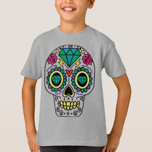 Gray Sugar Skull Art, Tag der Toten T-Shirt
