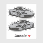 Gray Supercar Sticker (Blatt)