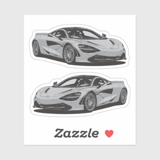 Gray Supercar Sticker (Blatt)