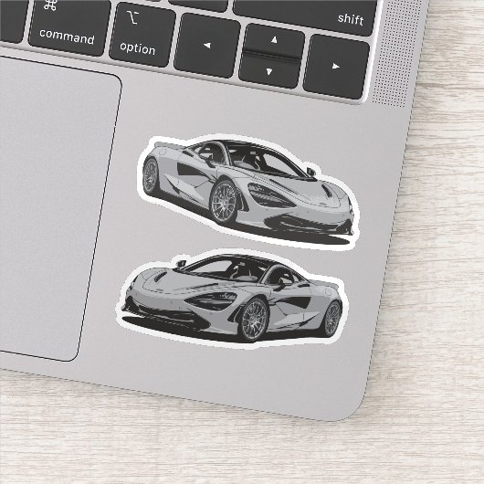 Gray Supercar Sticker (Detail)