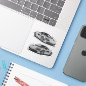 Gray Supercar Sticker (Laptop mit iPhone)