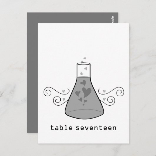Gray Sweet Chemistry Tischnummer Postcard (Vorne/Hinten)