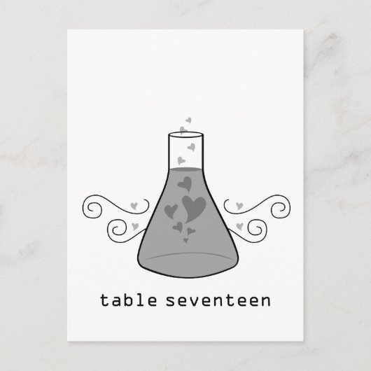 Gray Sweet Chemistry Tischnummer Postcard (Vorderseite)