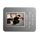 Gray Swirl Save the Date Premium Magnet (Horizontal)