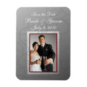Gray Swirl Save the Date Premium Magnet (Vertikal)