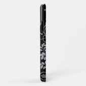 Gray Swirling Damask Pattern auf Black Case Mate i (Hinten/Rechts)