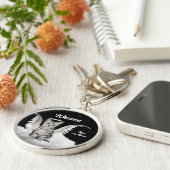 Gray Tabby Angel Cat Sweet Custom Schlüsselanhänger (Seite)