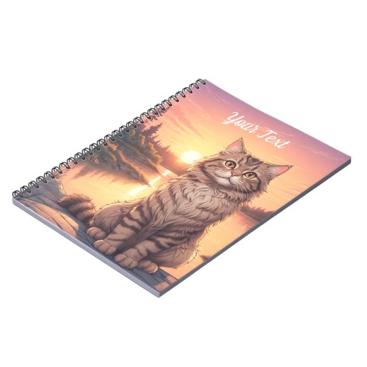 Gray Tabby Cat am See Notizblock (Linke Seite)