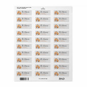 Gray Tabby Cat and Pumpkin Fall Address Label (Vorne)
