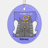 Gray Tabby Cat Angel Personalize Keramik Ornament (Links)