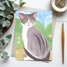 Gray Tabby Cat | Aquarellmalerei