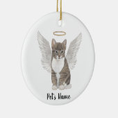 Gray Tabby Cat Beileid Memorial Keramik Ornament (Rechts)