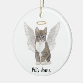 Gray Tabby Cat Beileid Memorial Keramik Ornament (Links)
