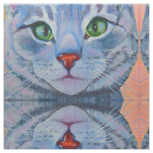 Gray Tabby Cat Fabric für Gesichtsmasken Stoff (Muster)