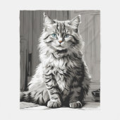 Gray Tabby Cat Fleecedecke (Vorderseite)