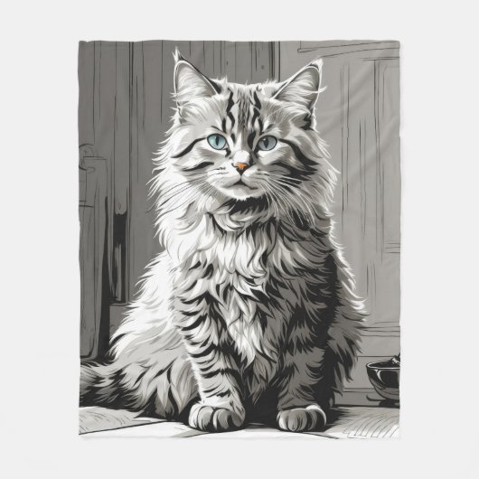 Gray Tabby Cat Fleecedecke (Vorderseite)