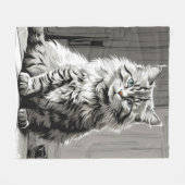 Gray Tabby Cat Fleecedecke (Vorderseite (Horizontal))