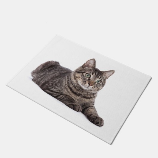 Gray Tabby Cat Fußmatte (Schrägansicht)