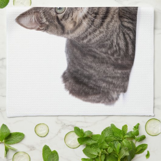 Gray Tabby Cat Geschirrtuch (Gefaltet)